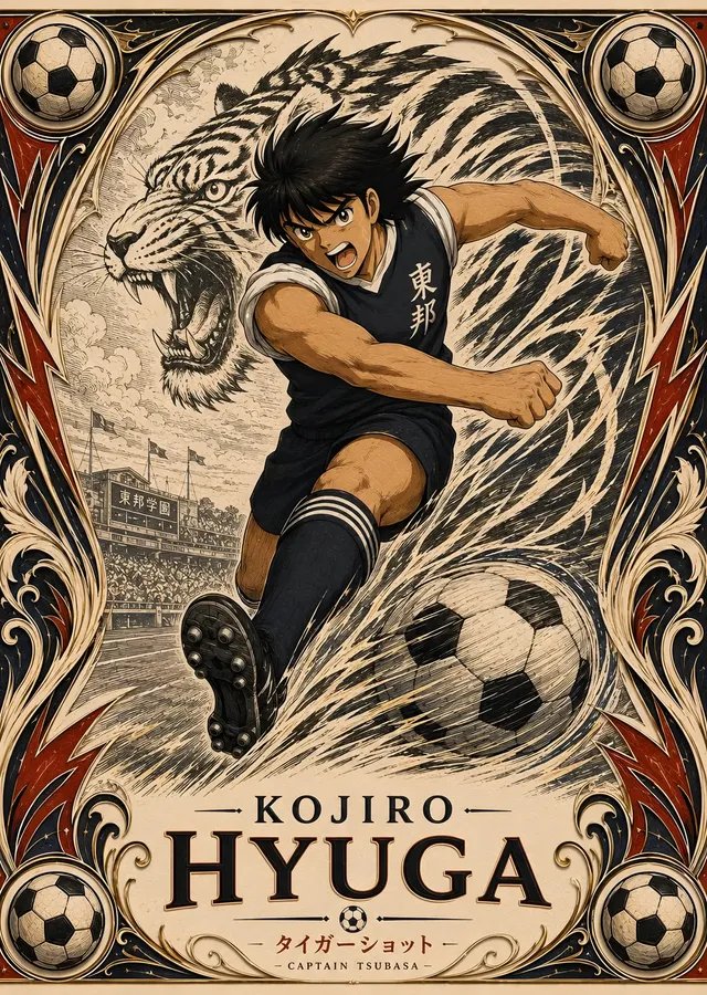 Captain Tsubasa - Kojiro Hyuga metal tablo