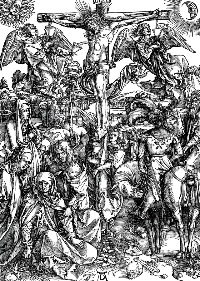 Çarmıha Geriliş Gravürü - Albrecht Dürer metal tablo