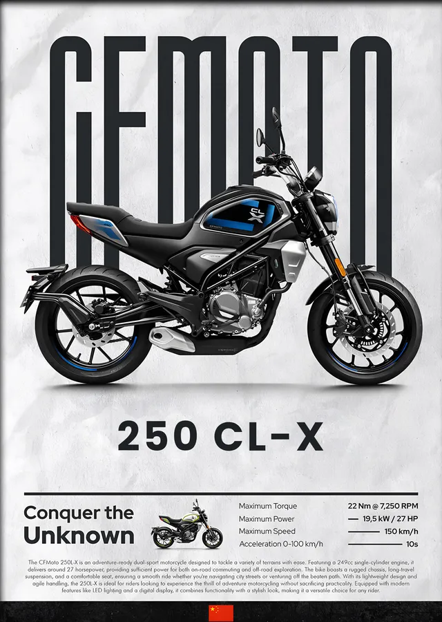 CFMOTO 250 CL-X metal tablo