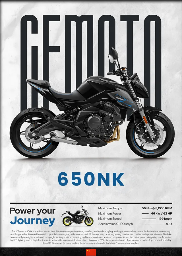 CFMOTO 650NK metal tablo