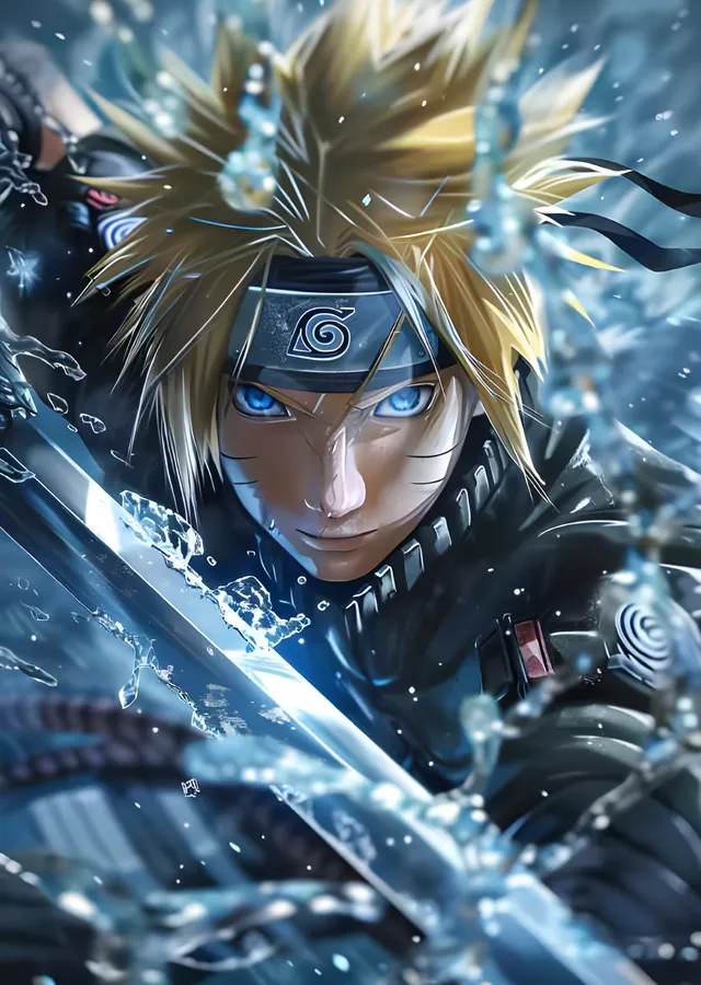 Naruto - Buz Sularında Mavi Gözler metal tablo