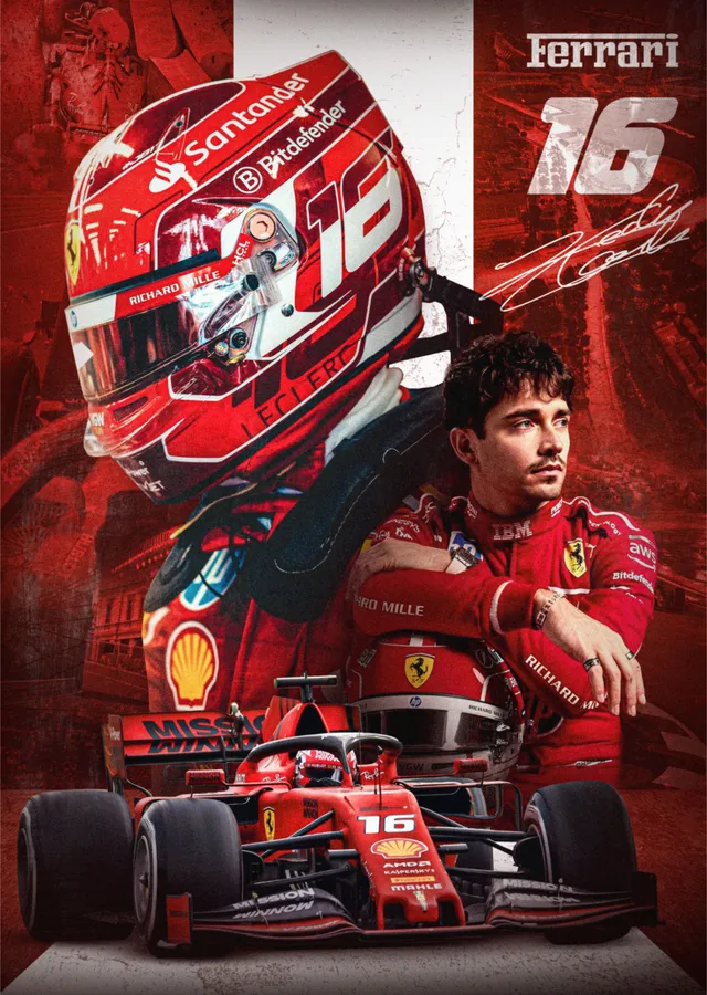Charles Leclerc - Ferrari 16 metal tablo