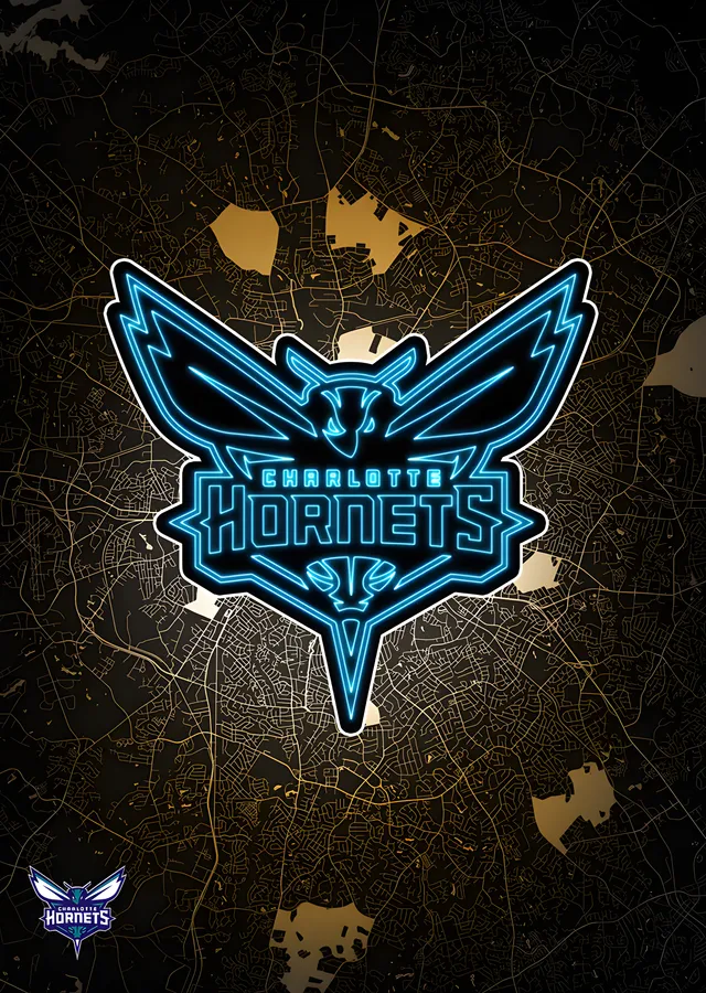 Charlotte Hornets - Şehir Haritası metal tablo