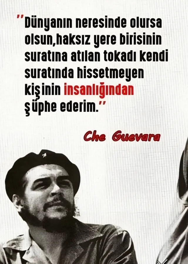 Che Guevara: Haksızlığa Karşı Söz metal tablo