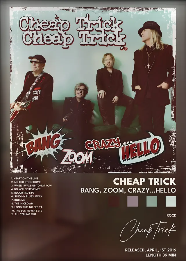 Cheap Trick: Bang, Zoom, Crazy... Hello metal tablo