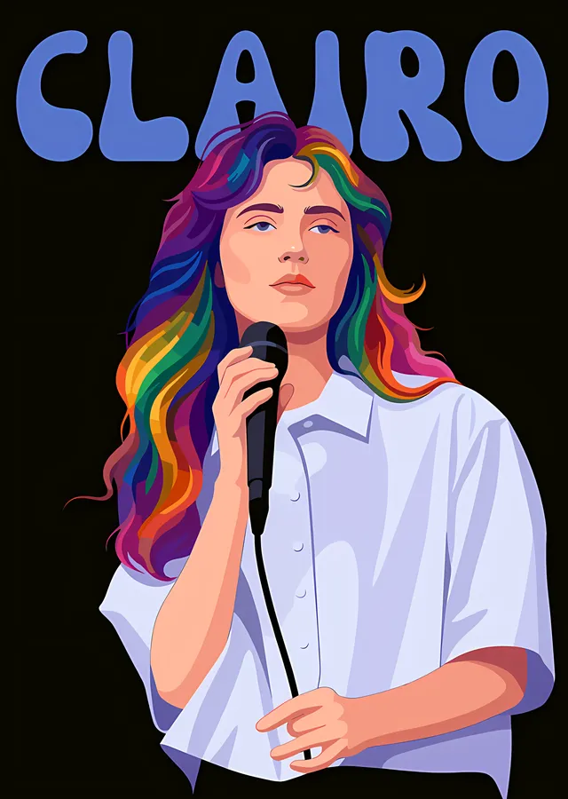 Clairo: Gökkuşağı Saçlı Sahne metal tablo