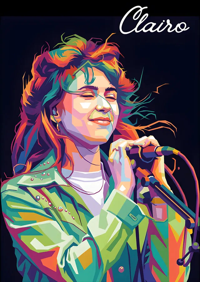 Clairo: Renkli Düzlem Portresi metal tablo
