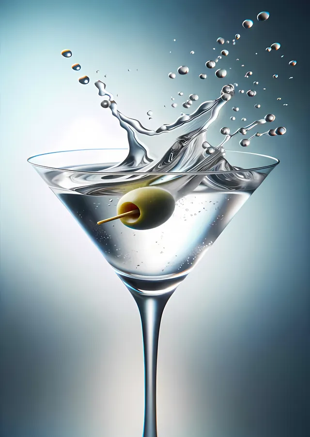 Zeytinli Martini - Kristal Sıçrama Anı metal tablo