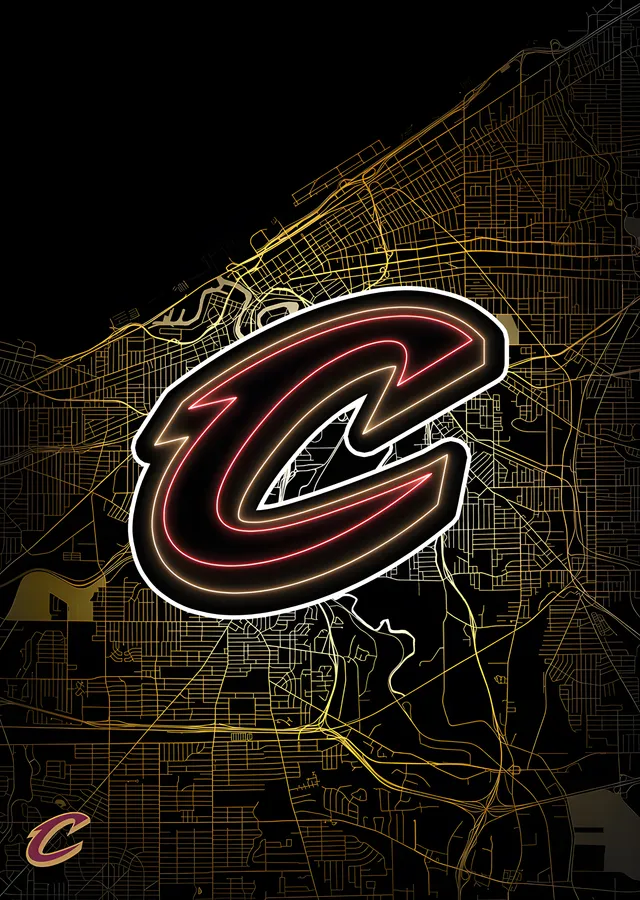Cleveland Cavaliers - Şehir Haritası metal tablo