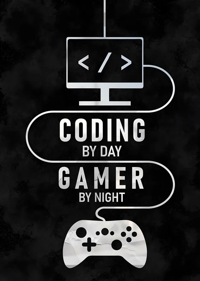 Coding by Day, Gamer by Night metal tablo