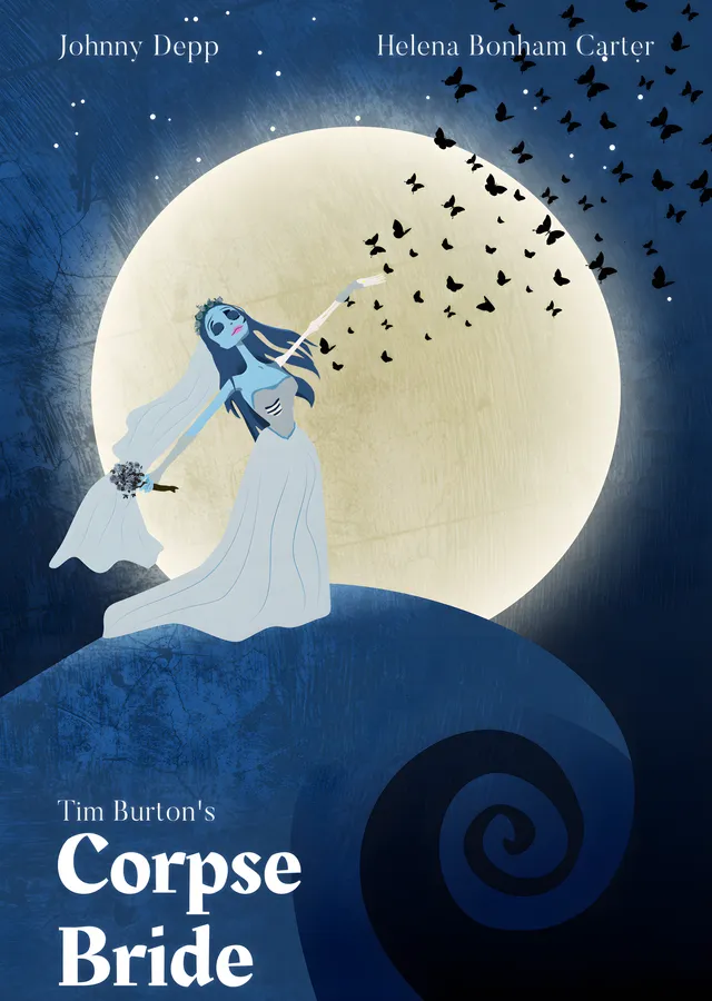 Corpse Bride - Kelebekler metal tablo