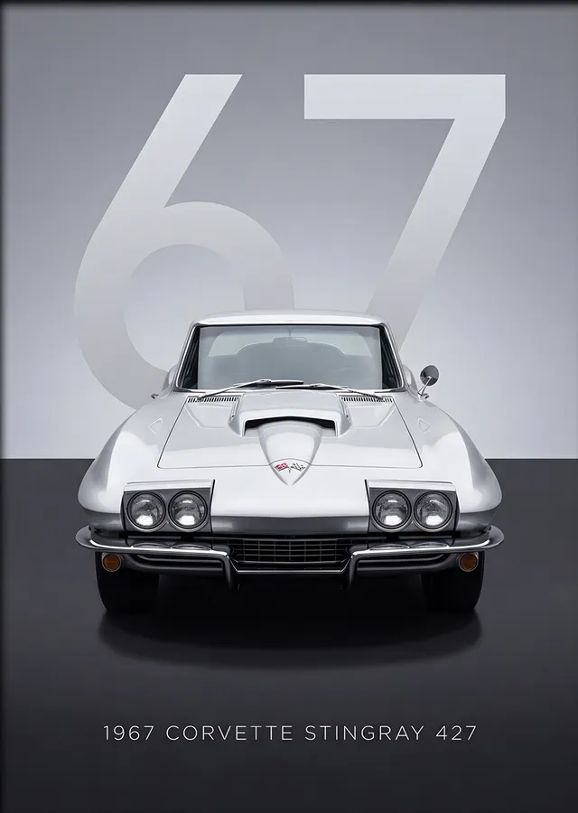 Corvette Stingray 427 metal tablo