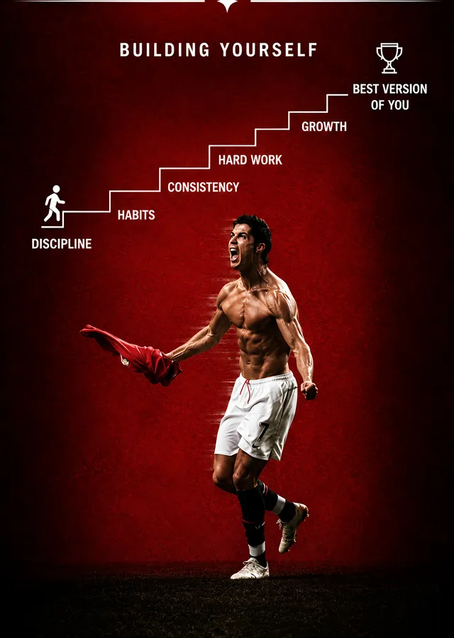 Cristiano Ronaldo: Building Yourself metal tablo