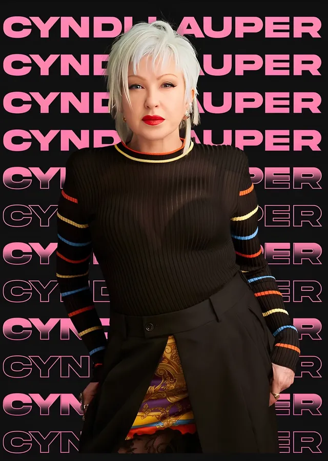 Cyndi Lauper - 2024 Portresi metal tablo