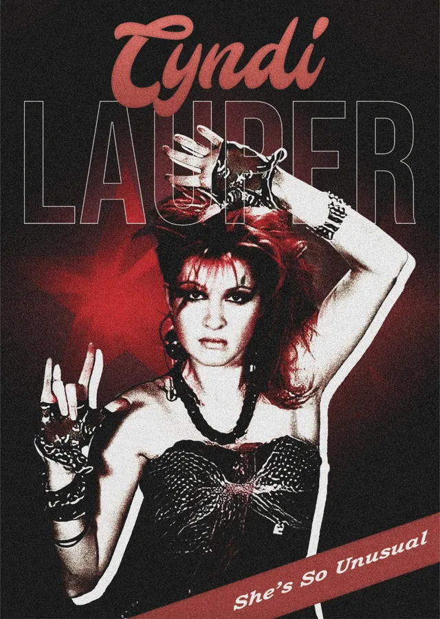 Cyndi Lauper - She's So Unusual Afişi metal tablo