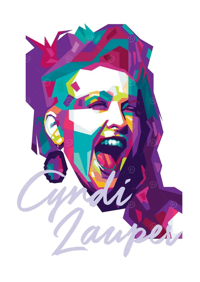Cyndi Lauper - WPAP Portre metal tablo