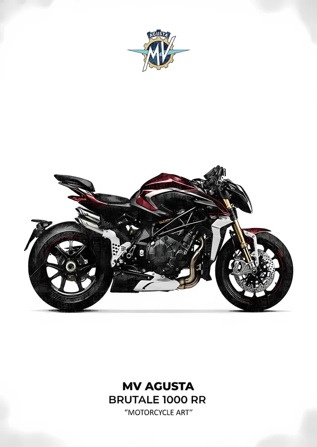 MV Agusta Brutale 1000 RR - Motorcycle Art metal tablo