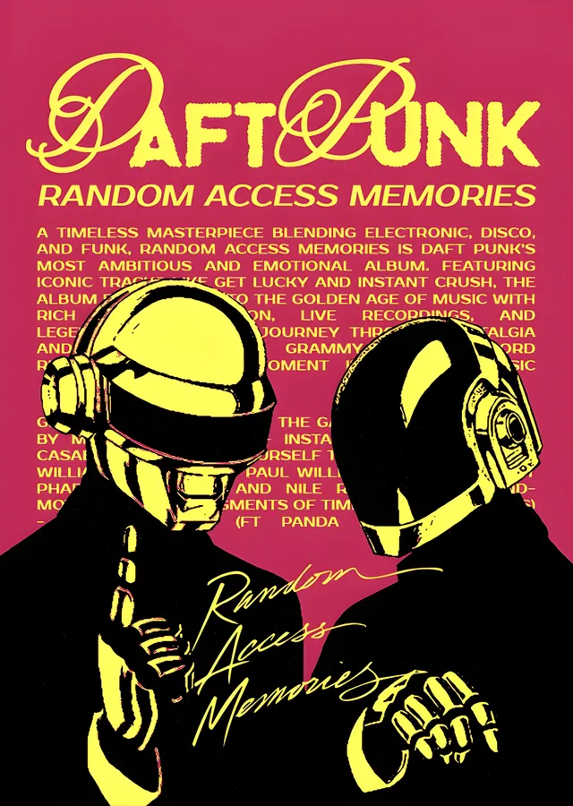 Daft Punk Random Access Memories metal tablo