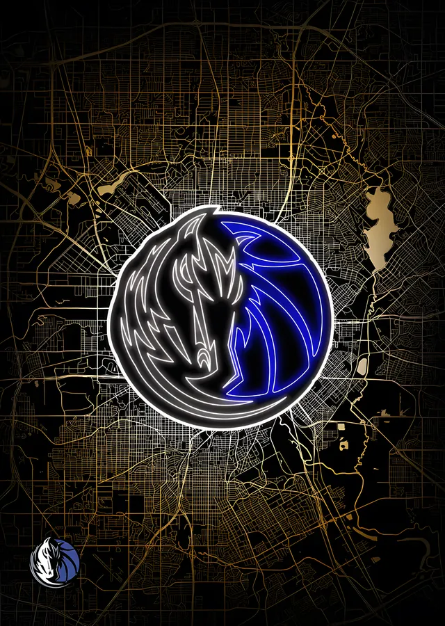 Dallas Mavericks - Şehir Haritası metal tablo