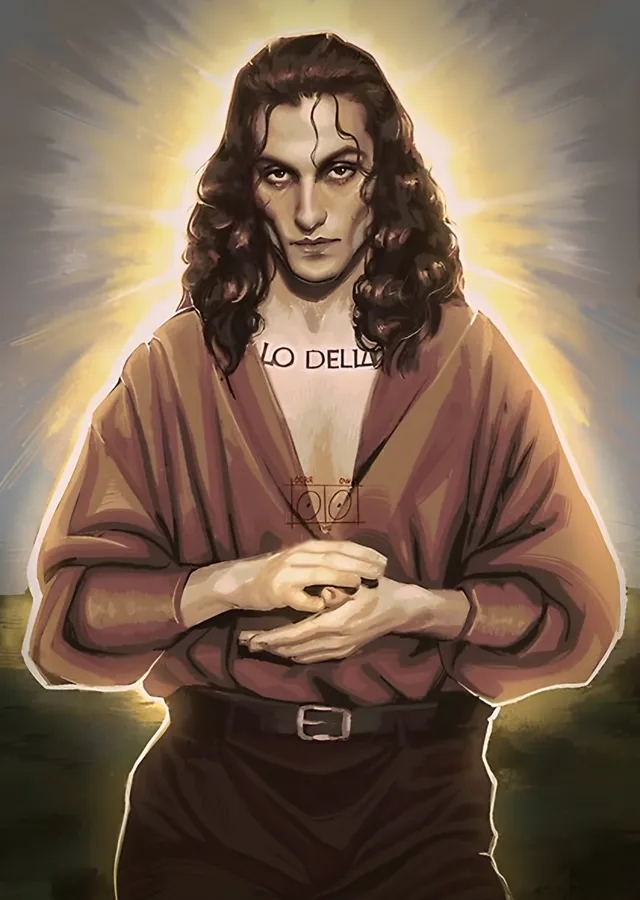 Damiano David - Işıklı Portre metal tablo