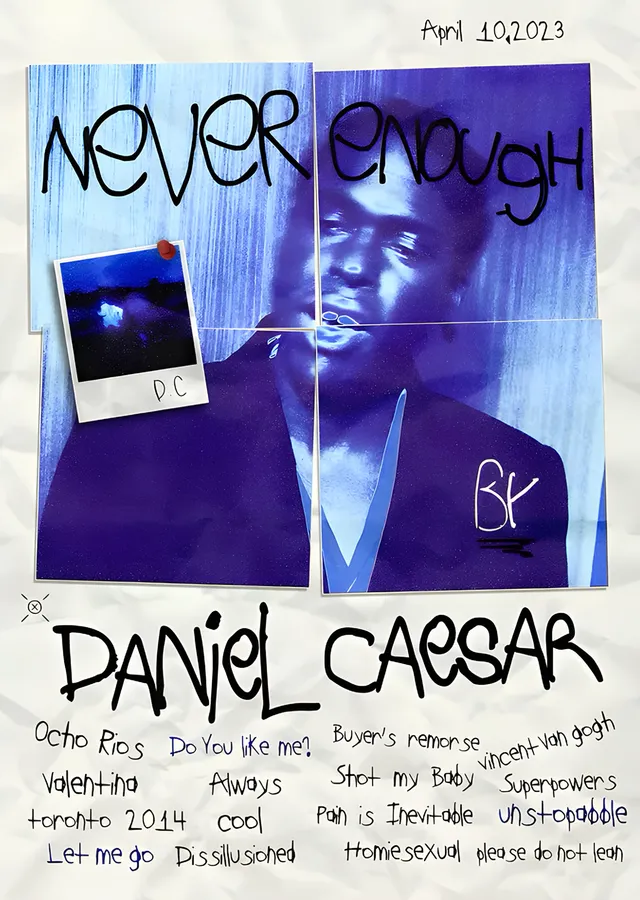 Daniel Caesar - Never Enough Kolaj metal tablo