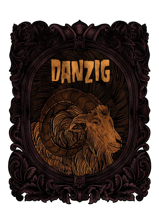 Danzig: Barok Çerçevede Altın Koç metal tablo