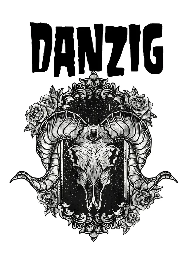 Danzig: Barok Çerçevede Koç Kafatası metal tablo