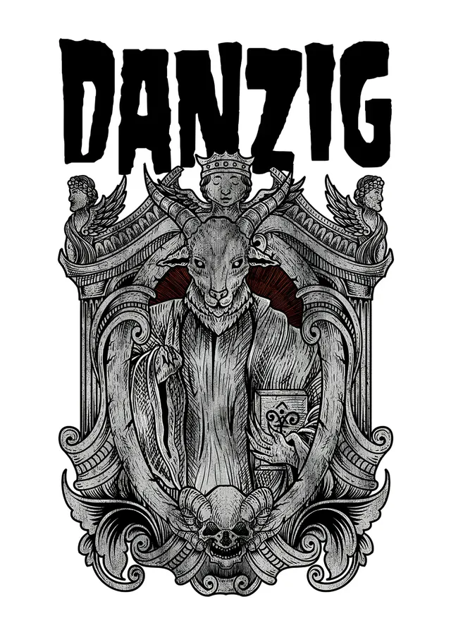 Danzig: Beyaz Zeminde Gravür Koç Arması metal tablo