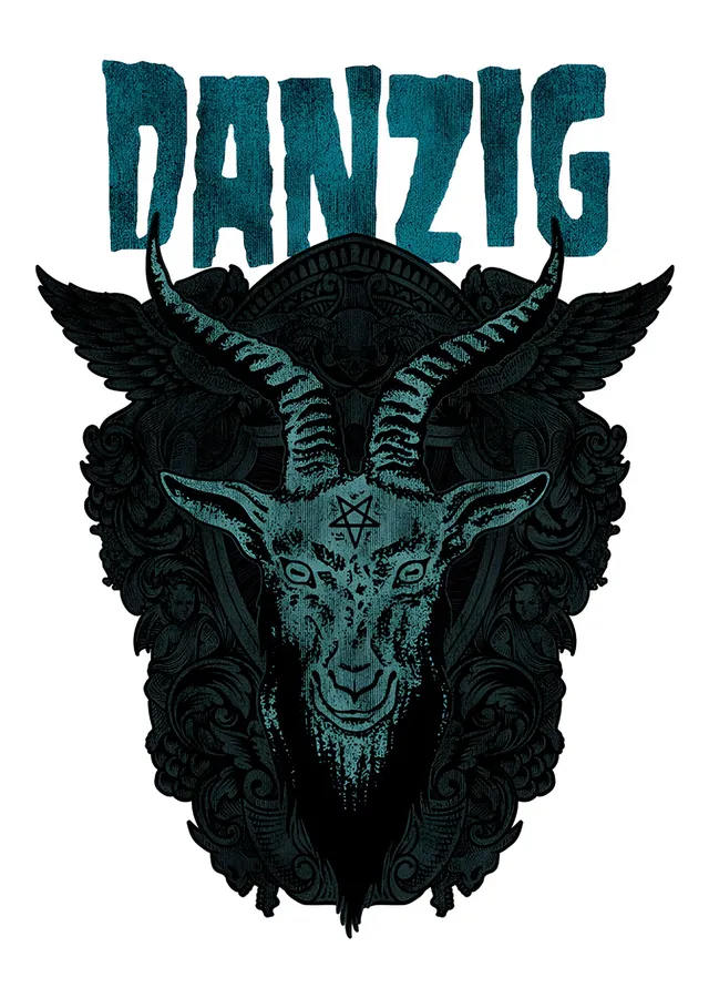 Danzig: Petrol Yeşili Keçi Kafası metal tablo