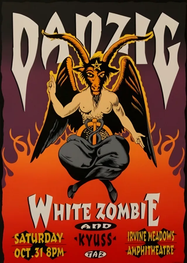 Danzig: White Zombie Konser Afişi metal tablo