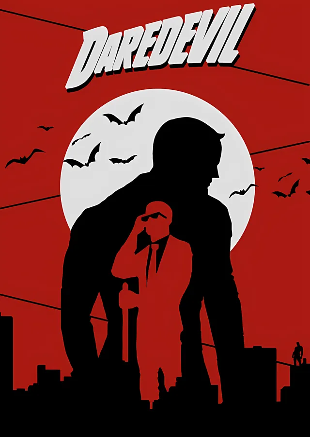 Daredevil - Kırmızı Siluet metal tablo