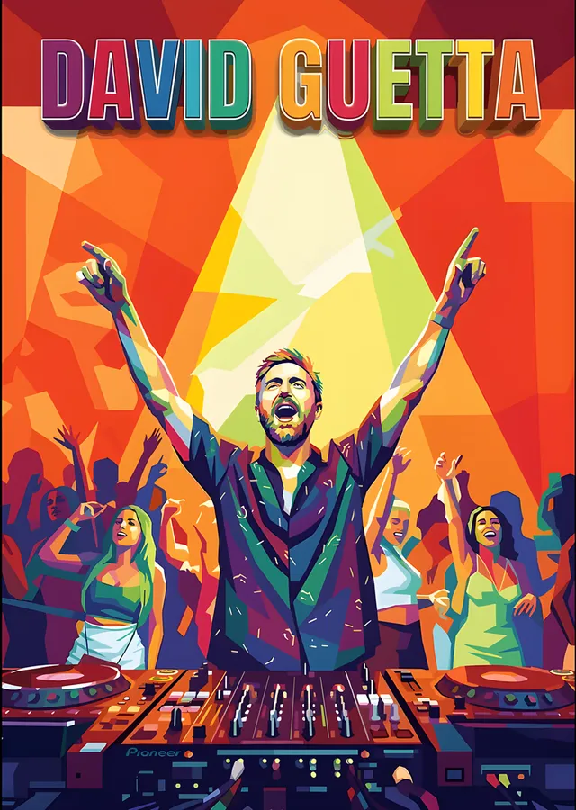David Guetta - DJ Kabini Pop Art metal tablo