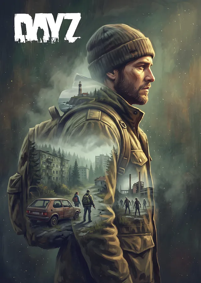 DayZ: Profilinde Yıkık Şehir Taşıyan Hayatta Kalan metal tablo