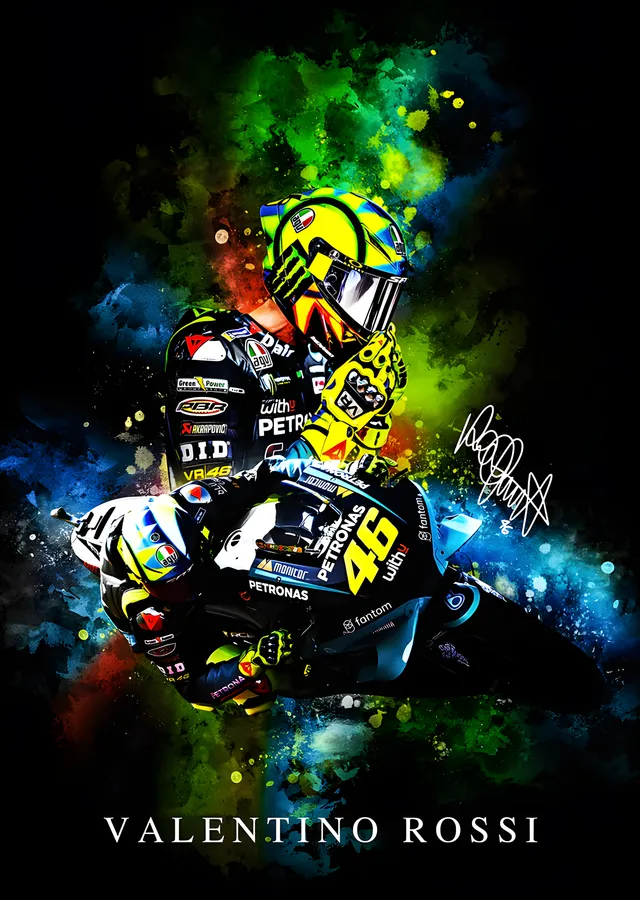 Valentino Rossi - 46 Renk Patlaması metal tablo
