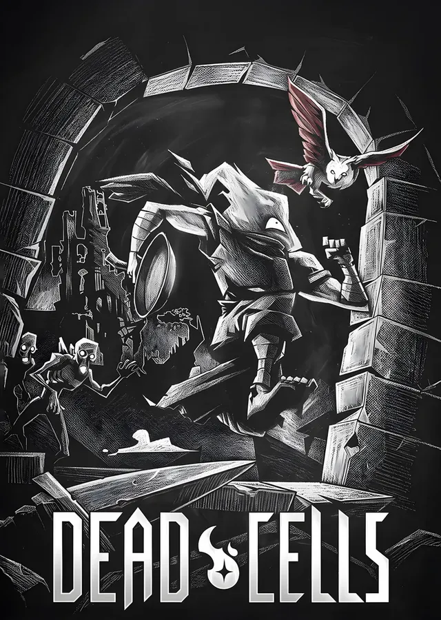 Dead Cells: Gri Kemerde Alevli Savaşçı metal tablo