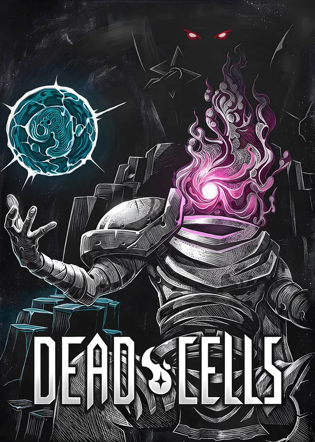 Dead Cells: Mor Alevli Dev Boss metal tablo