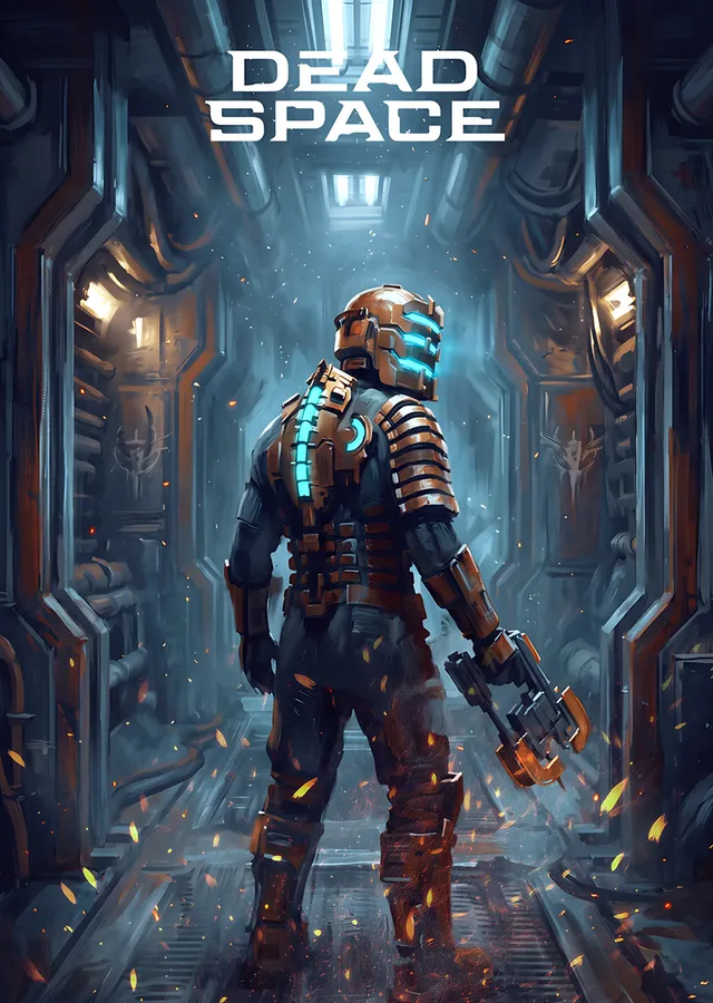 Dead Space: Mavi Koridorda Silahlı Isaac metal tablo