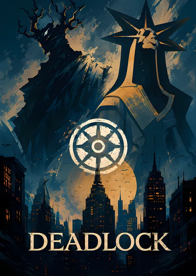 Deadlock: Altın Amblemli Gece Şehri metal tablo