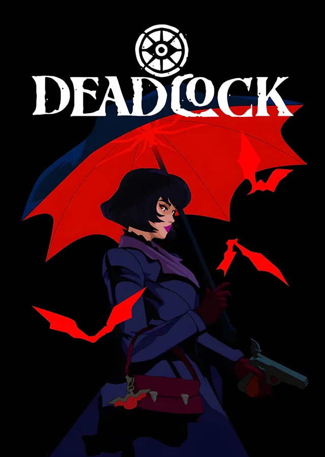 Deadlock: Kızıl Şemsiyeli Siyah Silüet metal tablo