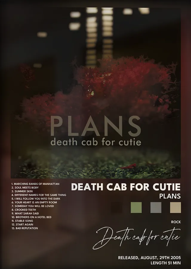 Death Cab for Cutie: Plans metal tablo