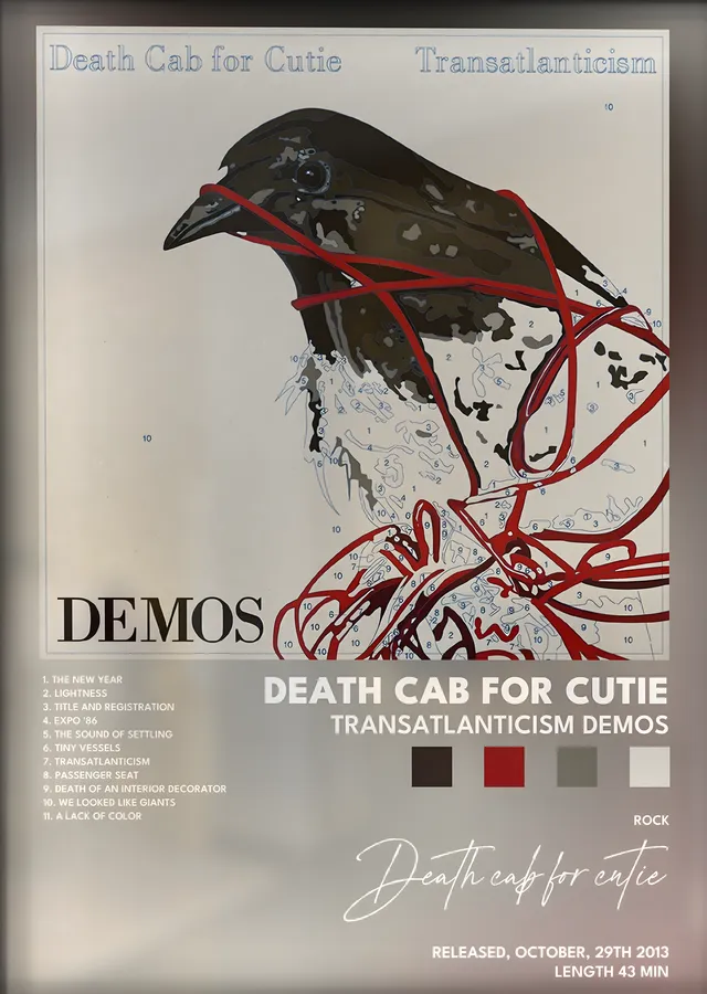 Death Cab for Cutie: Transatlanticism Demos metal tablo