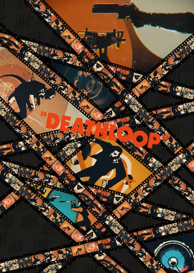 Deathloop: Kolaj Afişi metal tablo