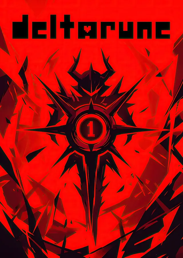 Deltarune: Kırmızı Zeminde Dikenli Amblem metal tablo
