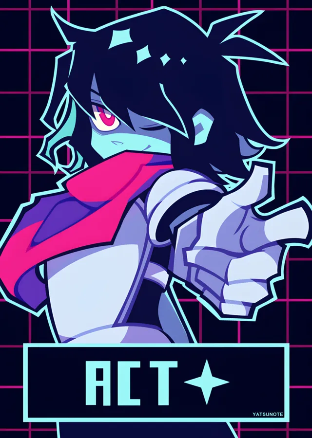 Deltarune: Neon Izgarada ACT metal tablo