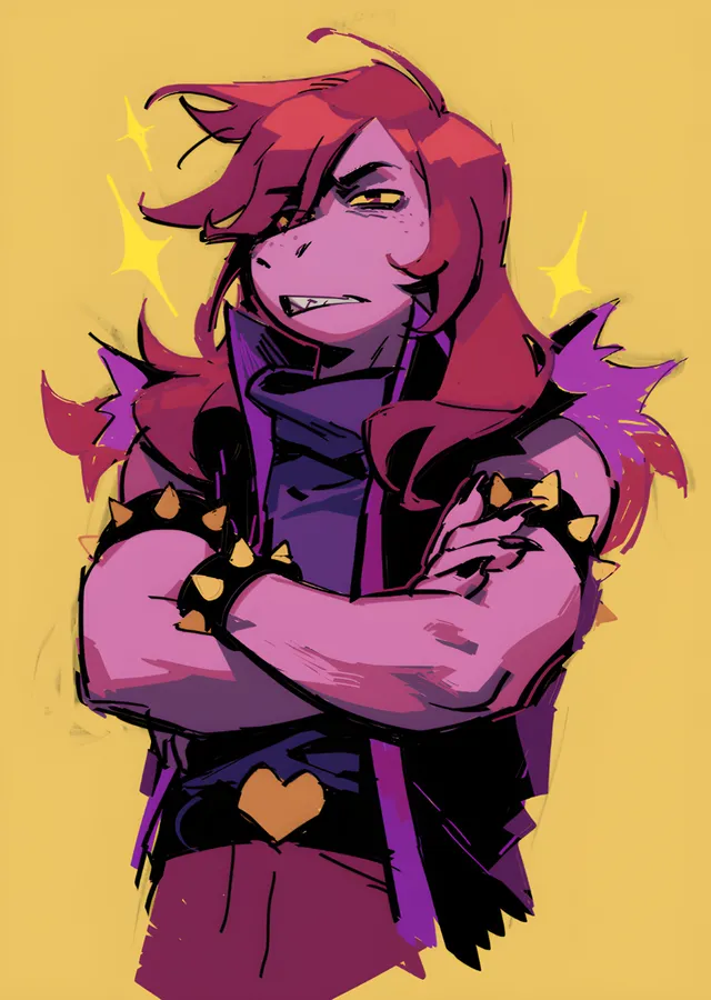 Deltarune: Sarı Zeminde Susie metal tablo