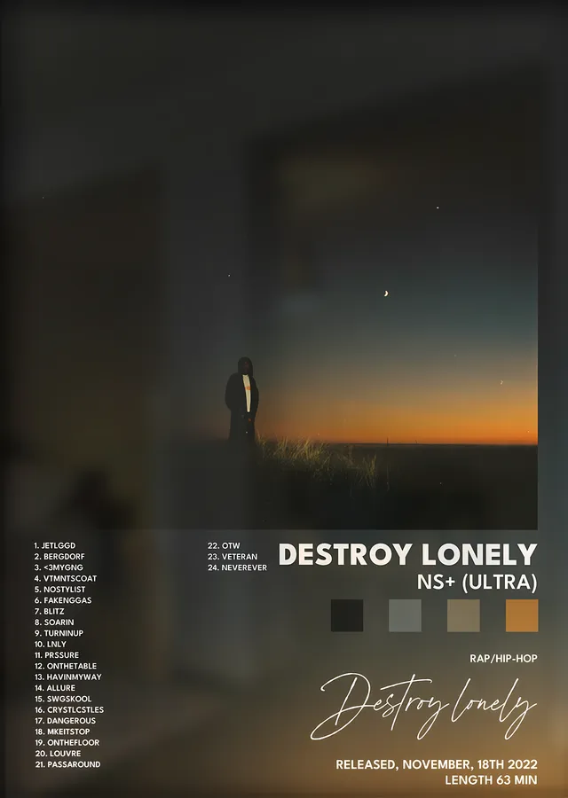 Destroy Lonely: NS+ (Ultra) metal tablo