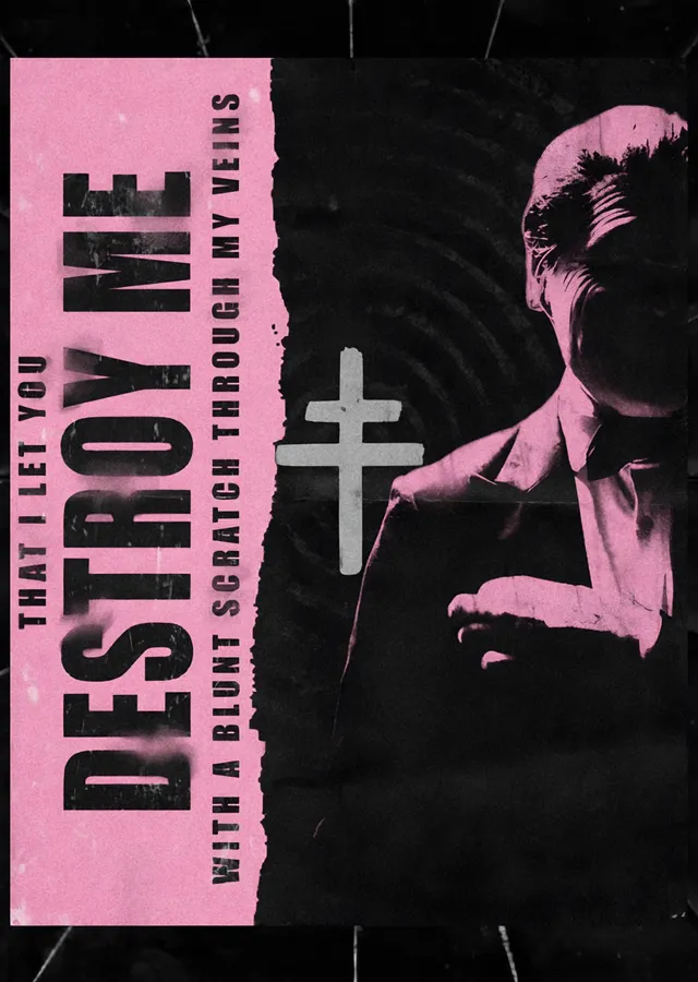 Destroy Me - Pembe Afiş metal tablo