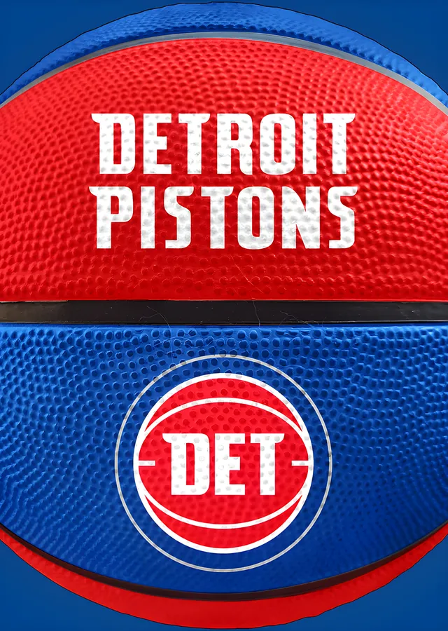 Detroit Pistons - Basketbol Topu metal tablo