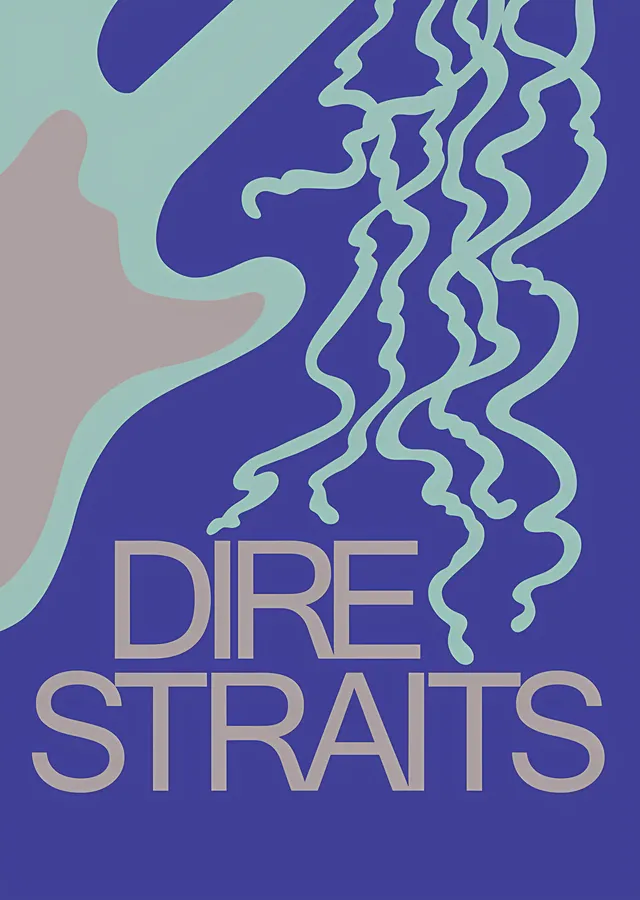 Dire Straits: Dalgalı Çizgi Afişi metal tablo