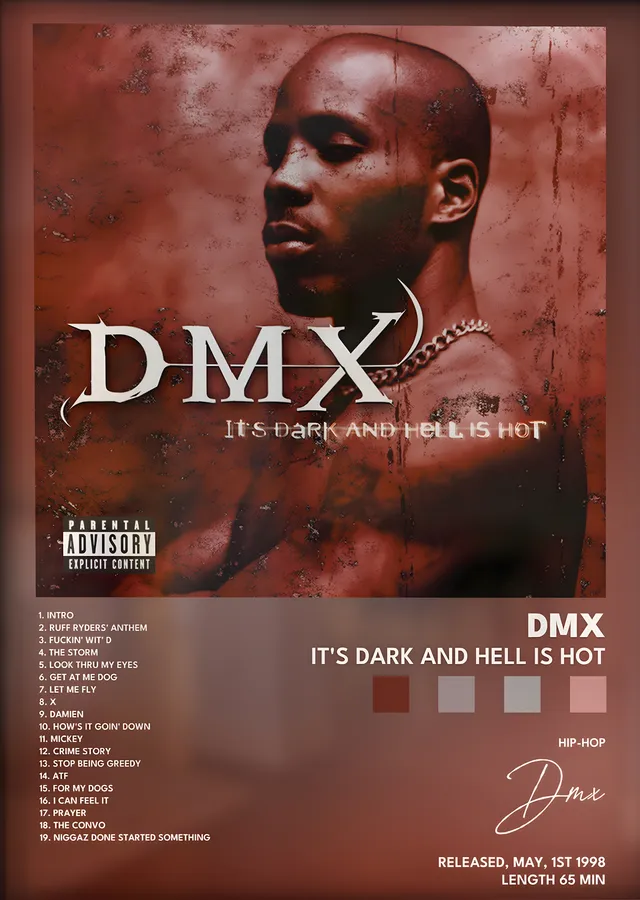 DMX: It's Dark and Hell Is Hot metal tablo